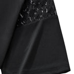 Openwork Lace-Stitching V-Neck Boxy Tee