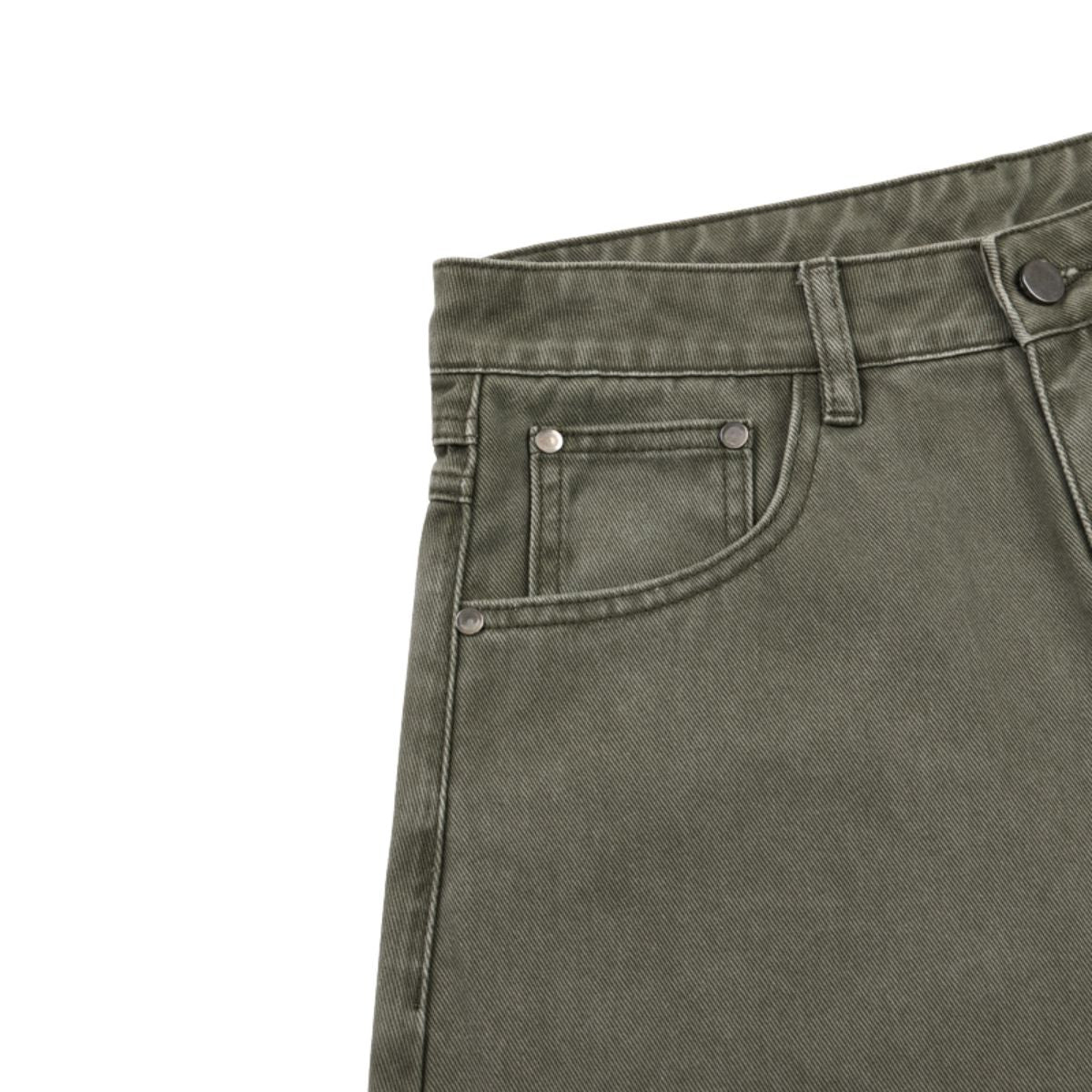 Vintage Washed Curved‑Seam Baggy Wide‑Leg Trousers