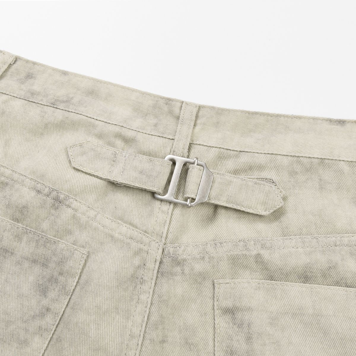 Marble Print Loose Straight Trousers