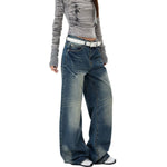 Vintage Washed Wide Leg Jeans