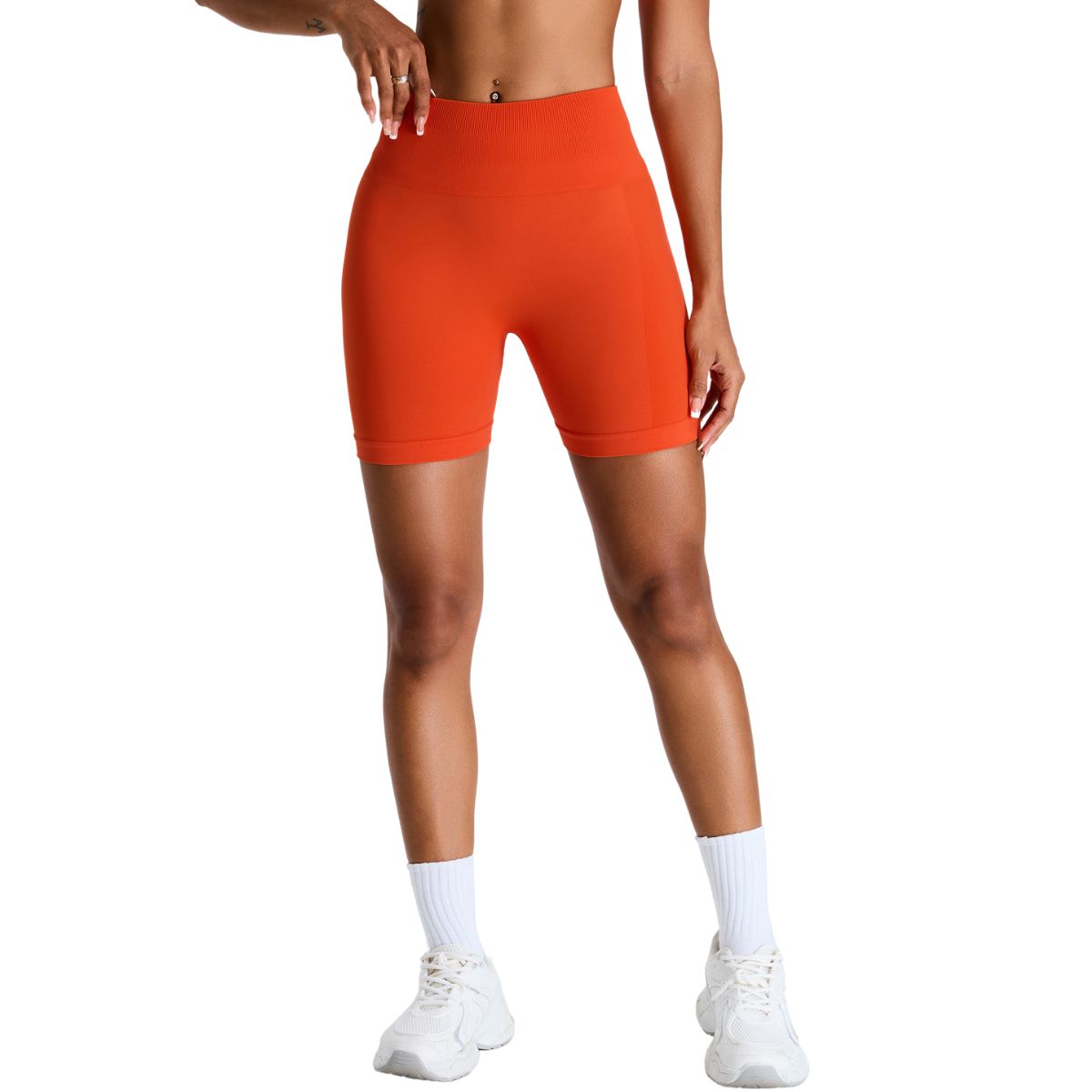Pantalones cortos de running de tiro alto sin costuras