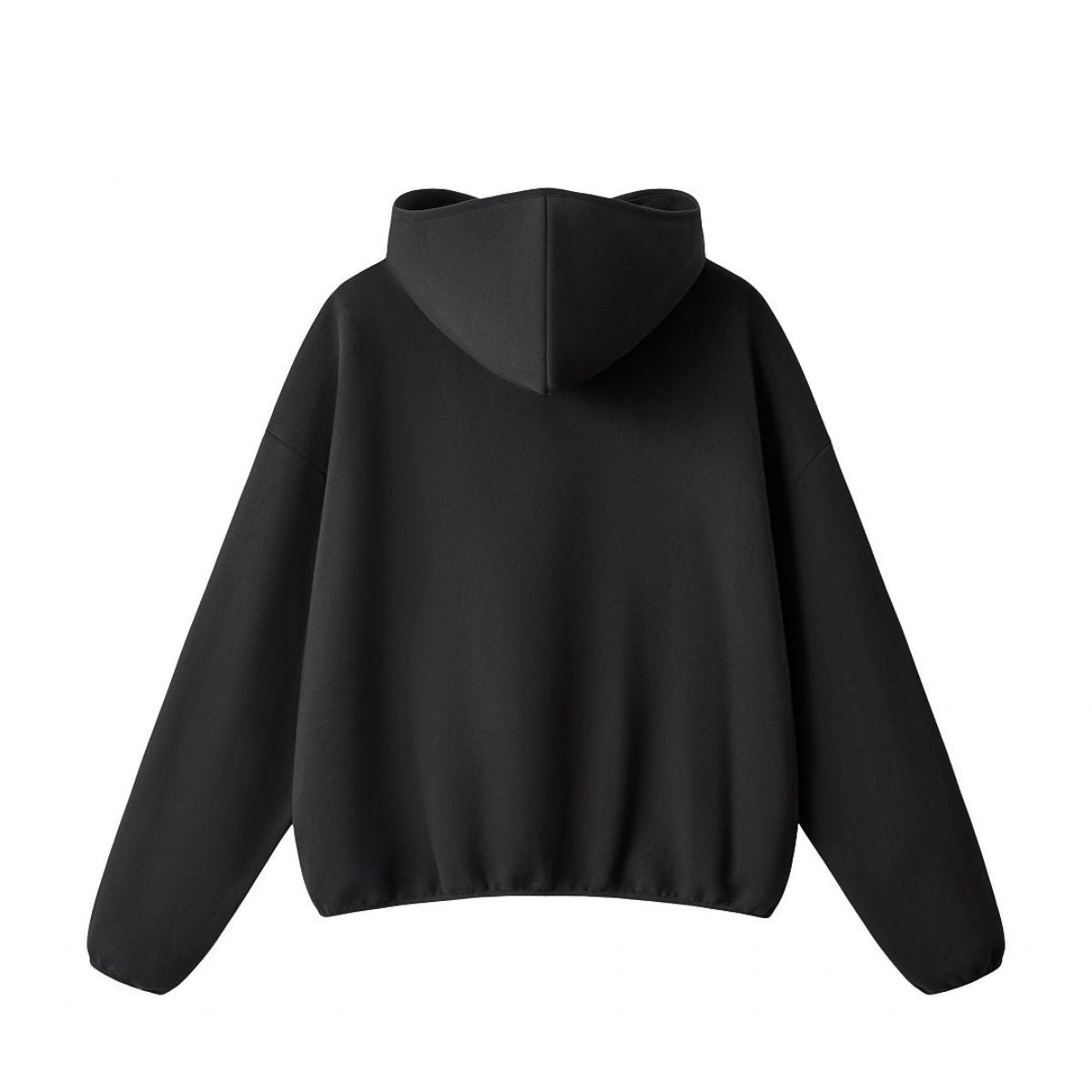 Boxy Contrast Webbing High Neck Face‑Cover Hoodie