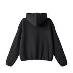 Boxy Contrast Webbing High Neck Face‑Cover Hoodie