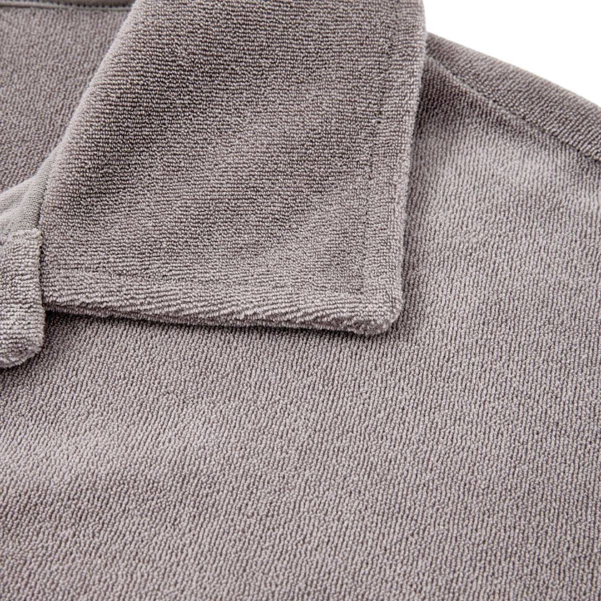 Retro Terry Cloth Polo Collar Sweatshirt