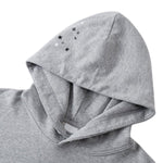 Retro Punk Metal Heat Transfer Patch Rivet Boxy Cut Hooded Sweatshirt