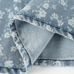 Floral Print Denim Spaghetti-Strap Dress