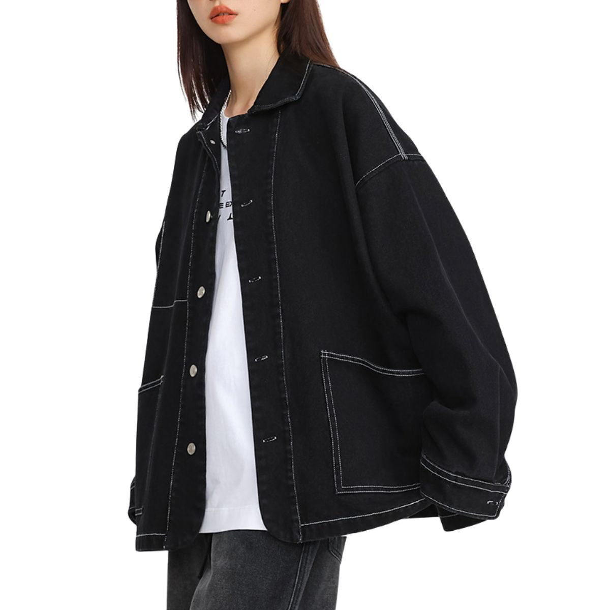 Vestido midi vaquero sin mangas con botones y aberturas en la parte delantera