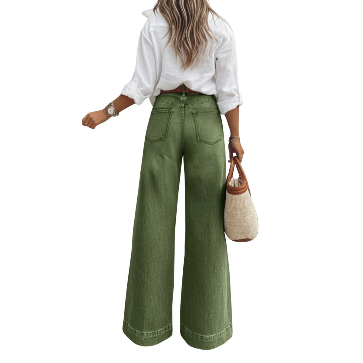 Women's High Waist Wide Leg Denim Jeans