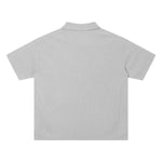 Retro Distressed Waffle Vintage Wash Polo T-Shirt