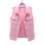 Women's Relaxed Fit Ripped Denim Vest