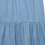 Falda vaquera con bordado de perlas y lavado vintage