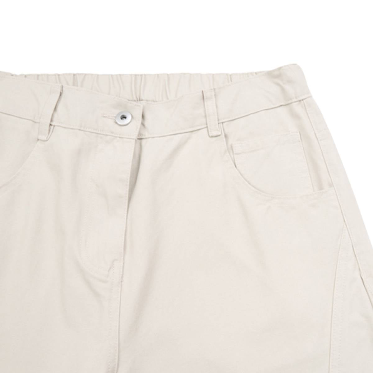 Pantalones de algodón con pierna ancha y color liso