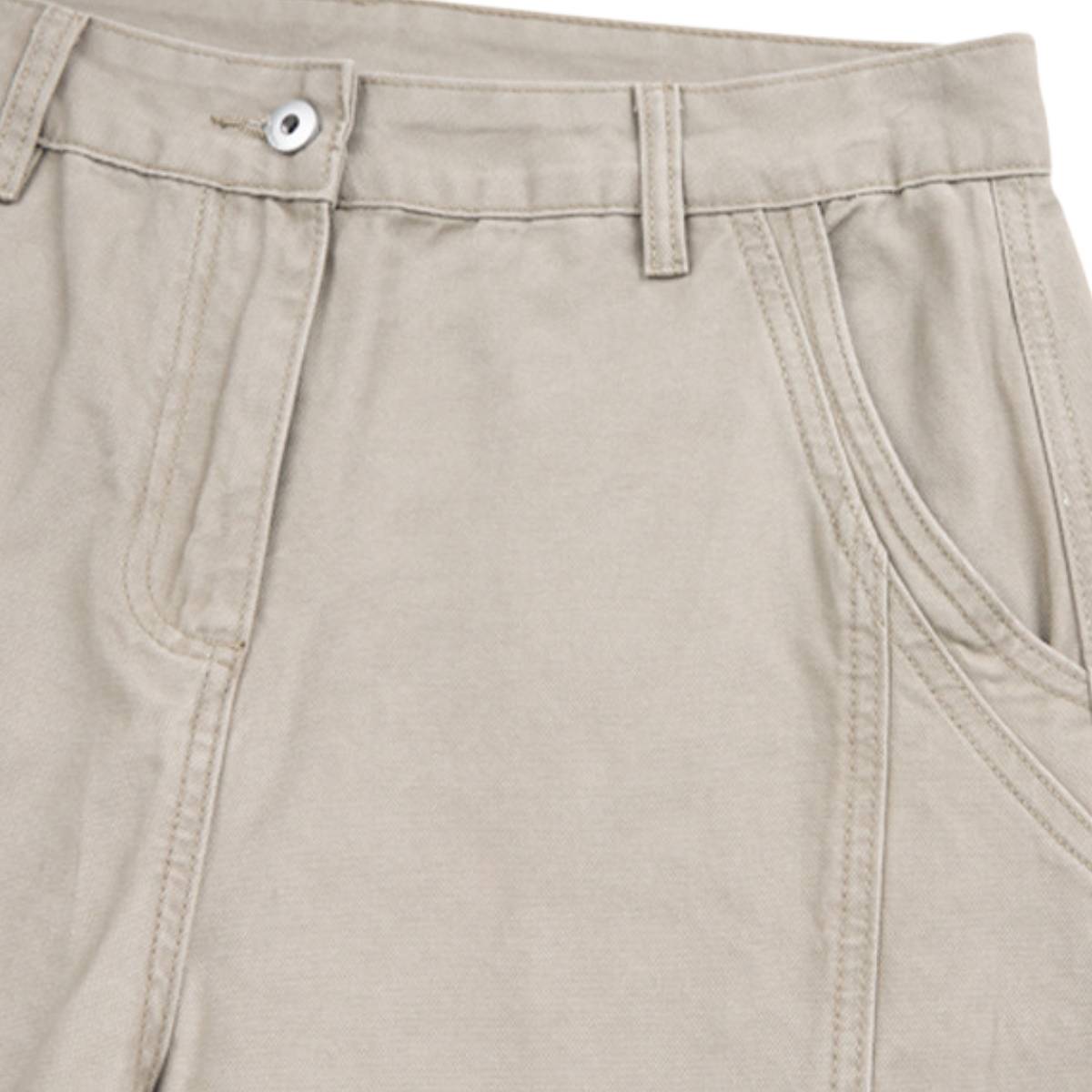 Pantalones de algodón con pierna ancha y color liso