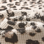 Leopard Print Waffle‑Knit Crew Neck Long Sleeve T‑Shirt