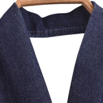 Falda vaquera con bordado de perlas y lavado vintage