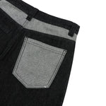 Washed Color‑Block Patchwork Jeans