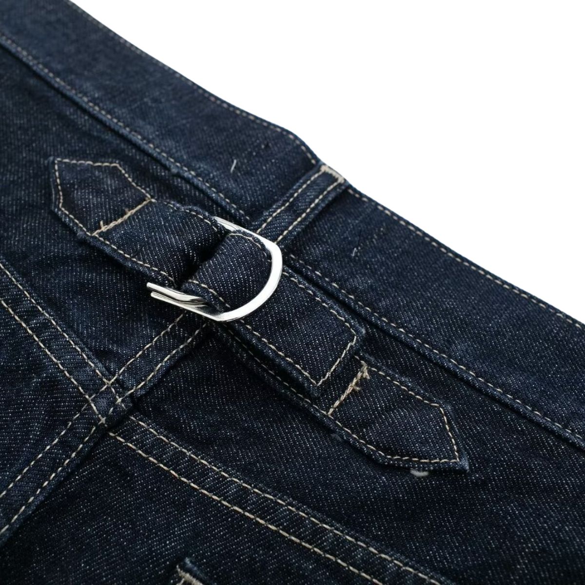 Indigo Cuffable Hem Baggy Jeans