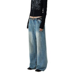 Light Washed Vintage Wide Leg Denim Jeans