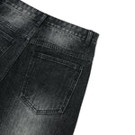 Vintage Washed Black Wide‑Leg Jeans