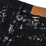 Smoke Rise Graffiti Black Wide-Leg Printed Jeans