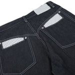 Paneled Pocket Decor Relaxed Raw Denim Jeans
