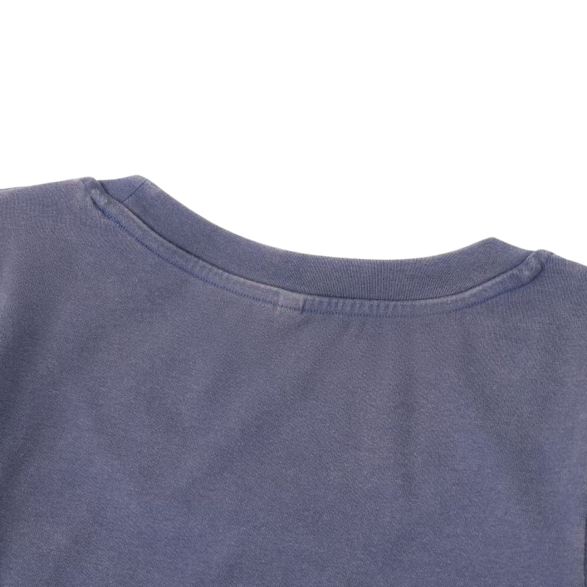 Women's Cotton Snow Wash U Neck Long Sleeve Cropped T-Shirt