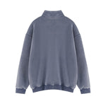 Heavyweight Washed Fleece Stand Collar Zip Sweatshirt