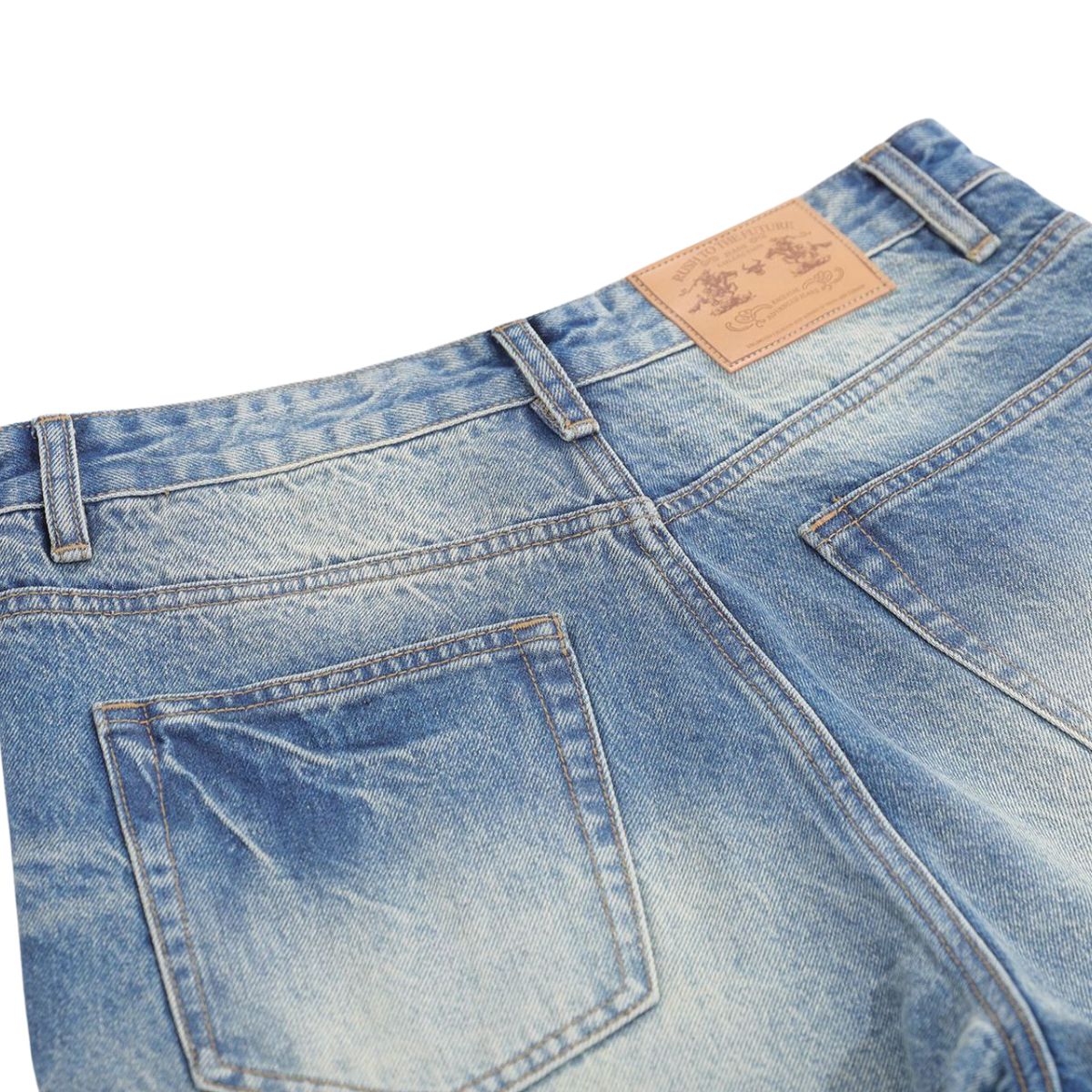 Vintage Washed Whiskered Slim Flare Jeans