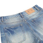 Vintage Washed Whiskered Slim Flare Jeans
