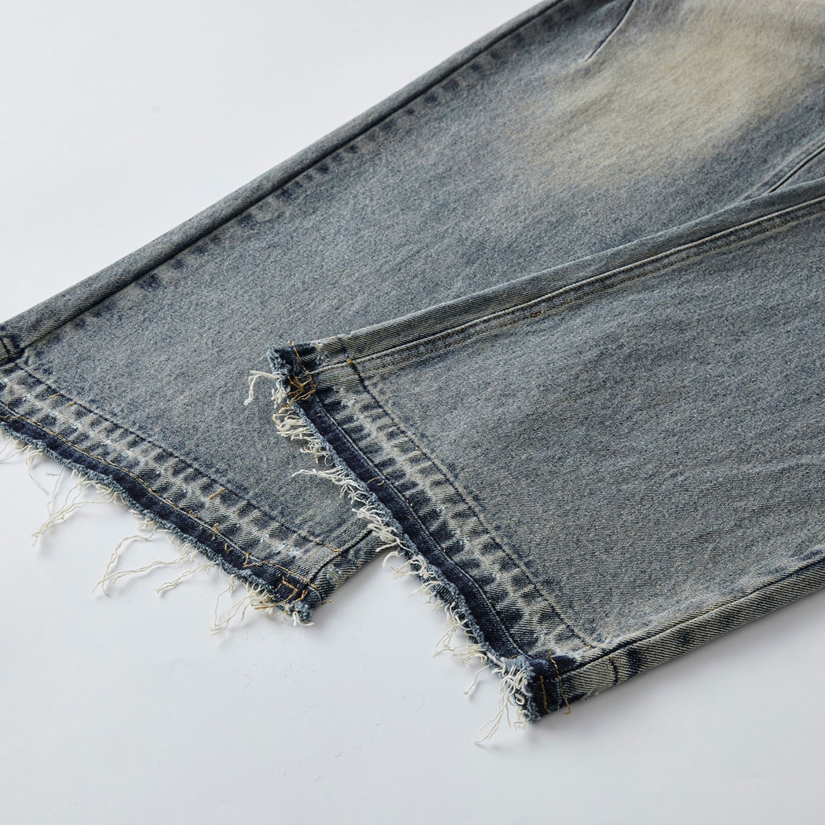 Vintage Washed Raw Hem Bootcut Jeans-INNBLAC Fashion Apparel