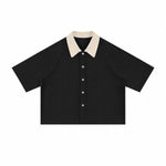 Vintage Washed Colorblock Relaxed Fit Polo T-Shirt