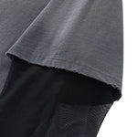 Acid‑Wash Distressed Layered‑Look Contrast Long Sleeve T‑Shirt