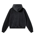 Snow Wash Vintage Distressed Ripped Hoodie