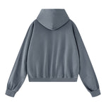Vintage Washed Cotton Double‑Zip Hoodie