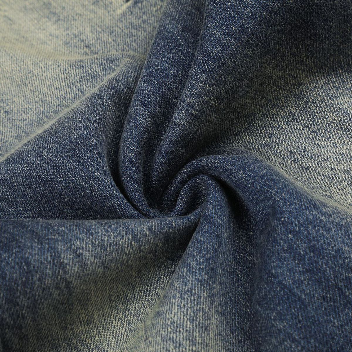 Washed Whiskering Wide Leg Vintage Denim Jeans