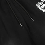 Studded 67 Print Black Wide Leg Sweatpants