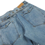 Trendy Constructed Vintage Blue Scimitar‑Leg Jeans