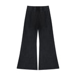 Heavyweight Washed Snow Wash Cotton Flare Pants for Women
