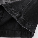 Ripped Patchwork Plaid Denim Bermuda Shorts