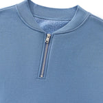 Washed Overdye Half‑Zip Metal Zipper Crew Neck Sweatshirt