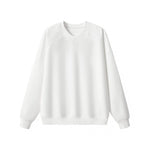 Drop‑Shoulder Spliced Cutaway Small V‑Neck Composite Crew Neck Sweatshirt