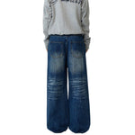 Slub Denim Wide Leg Jeans