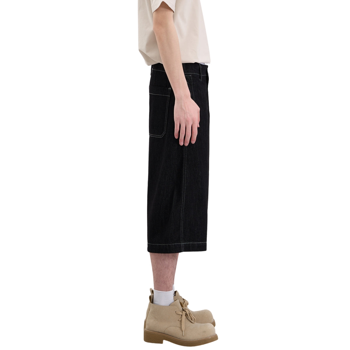 Bermudas con lavado vintage y salpicaduras de tinta