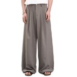 Double-Pleat Baggy Wide-Leg Trousers