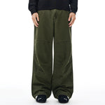 Vintage Washed Workwear Wide-Leg Relaxed Cargo Pants