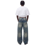 Vintage Washed Dirty Yellow Mud Wide Leg Jeans