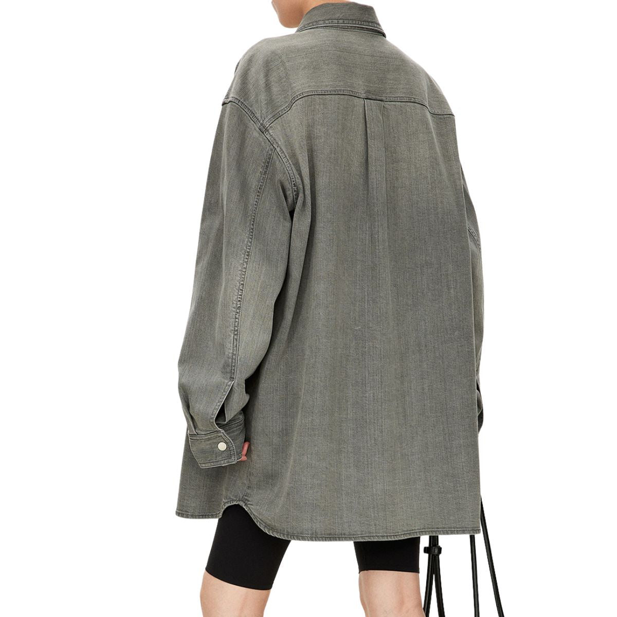 Vestido midi vaquero sin mangas con botones y aberturas en la parte delantera