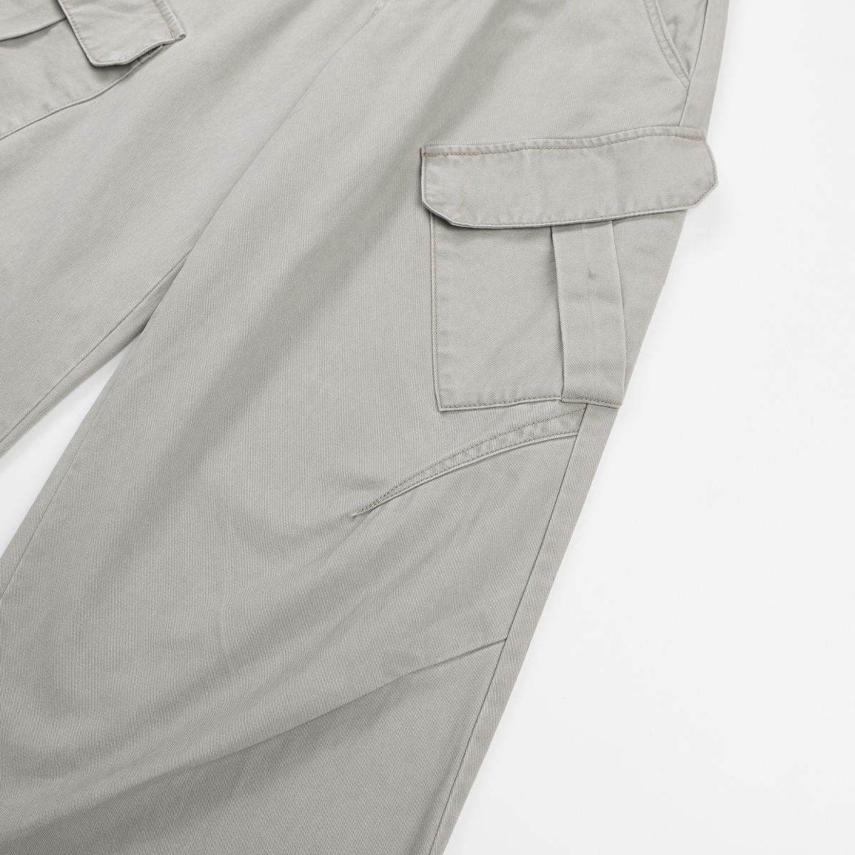 Deconstructed Curved Wide‑Leg Cargo Pants