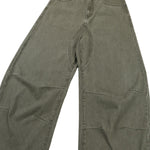 Vintage Washed Curved‑Seam Baggy Wide‑Leg Trousers