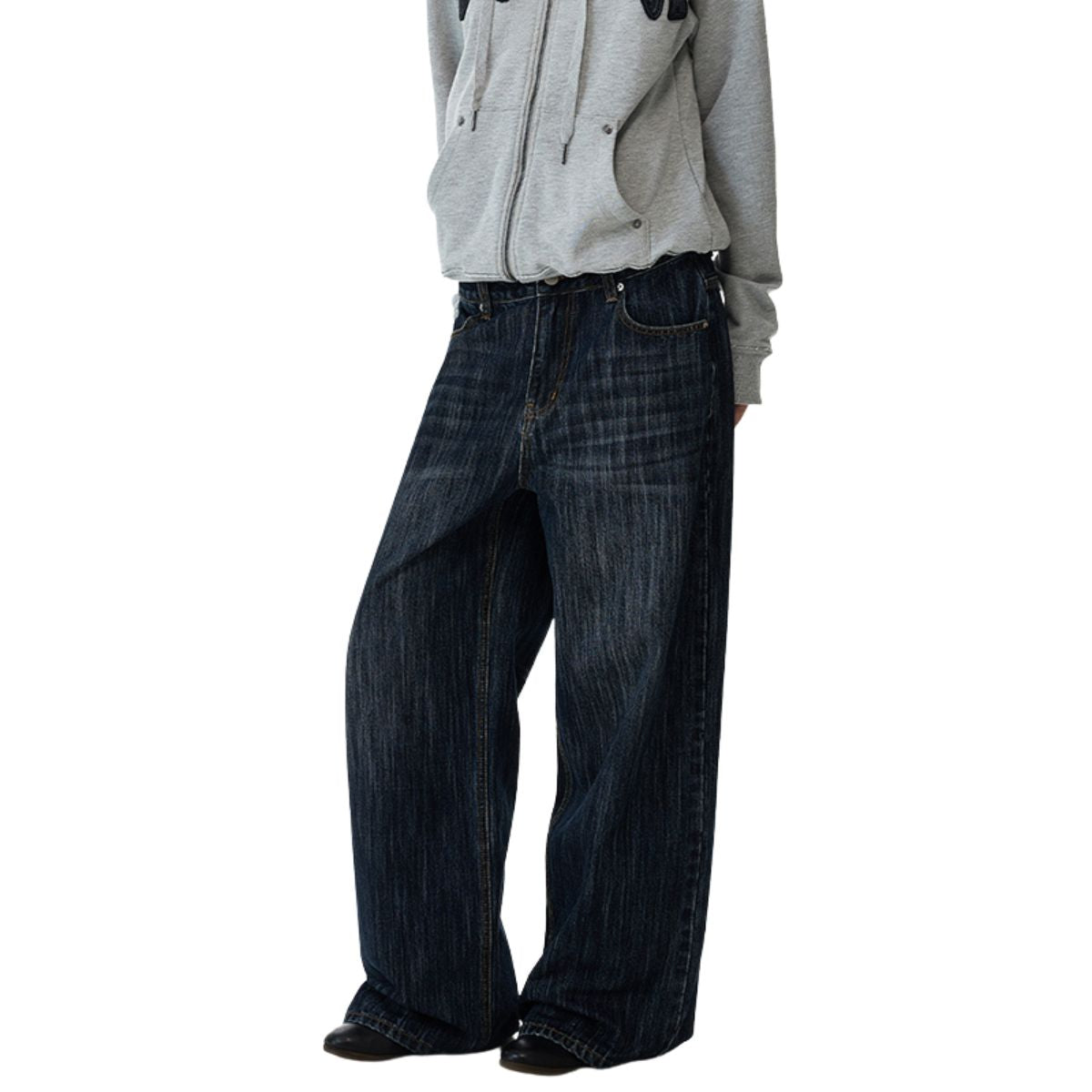 Vintage Slub Denim Wide Leg Jeans